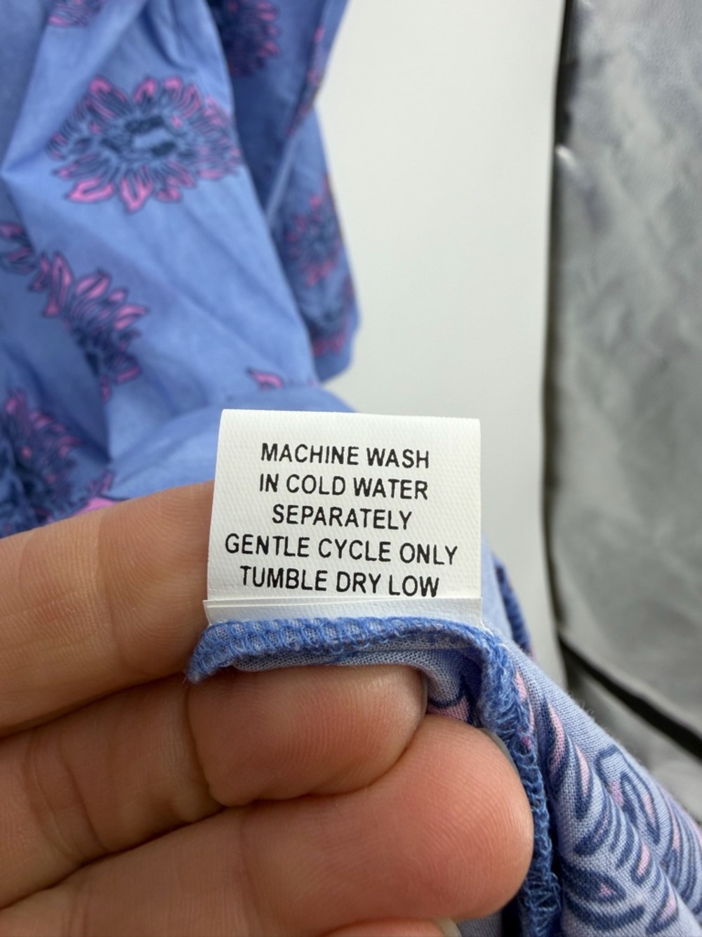 BINDU gaby tunic shirt dress in periwinkle blue pink sz S button front - Picture 12 of 12